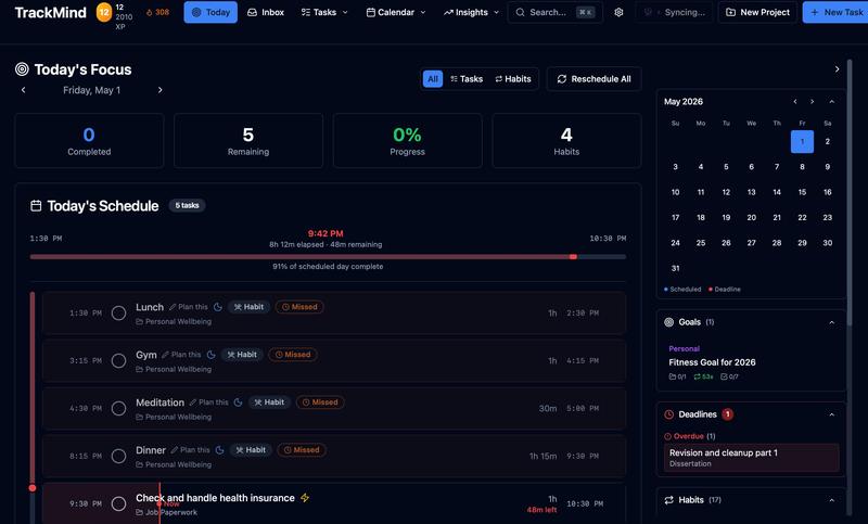 TrackMind app